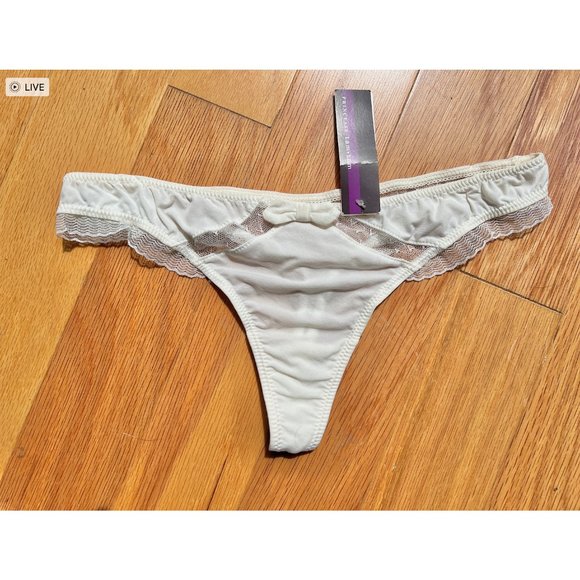 NWT PRINCESS TAM TAM Cream Lace Thong, XXXS-NWT - Picture 3 of 4